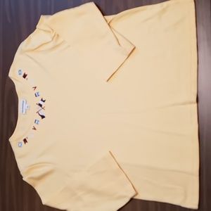 Breckenridge Yellow 3/4 Sleeve Nautical Flag Top XL